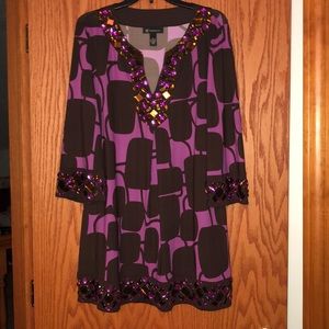 Never worn dress with jewel detail